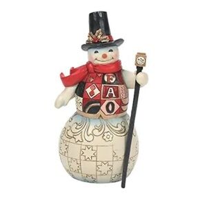 NWOB Jim Shore FAO Schwarz Snowman in FAO Vest Figurine 8.27 Inch 6010854